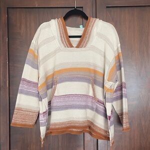 Goddis Women's Multicolor Striped Poncho sweater Size S like new